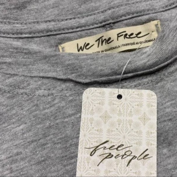 NWT Free People We The Free Arden Tee - Grey - Picture 8 of 9